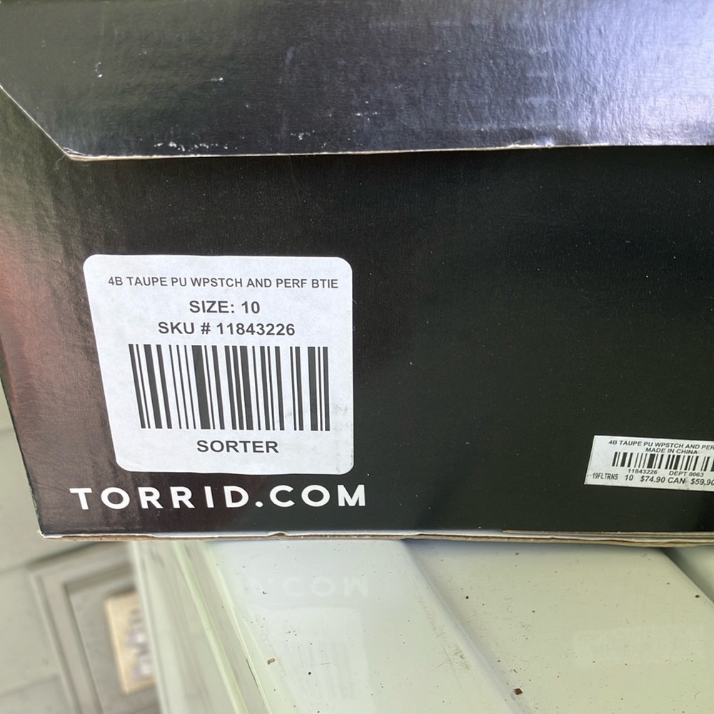 Torrid Tan Sandals with Perforated Design and Stacked Heel - Picture 3 of 4